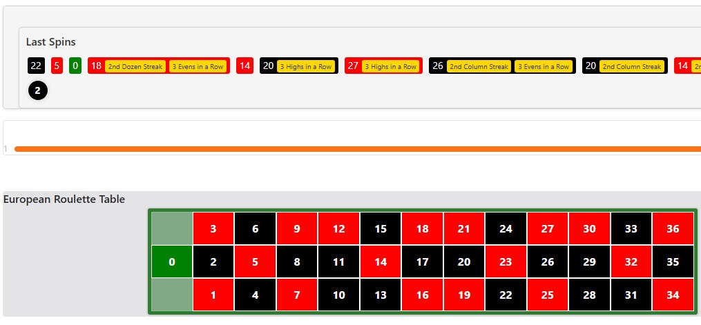 Track Your Spins with Ease WheelPulse Last Spins Display screenshot showing roulette spin history with red, black, and green badges