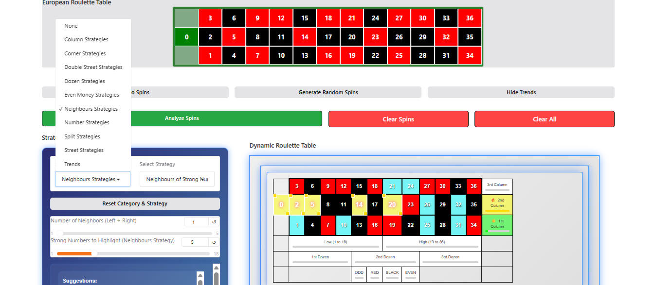 WheelPulse Pro screenshot showcasing 25+ roulette strategies for advanced betting analysis